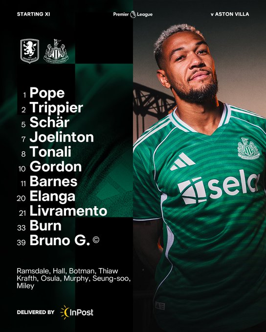 pg试玩-维拉vs纽卡首发：沃特金斯、埃兰加领衔，伊萨克、大马丁缺席